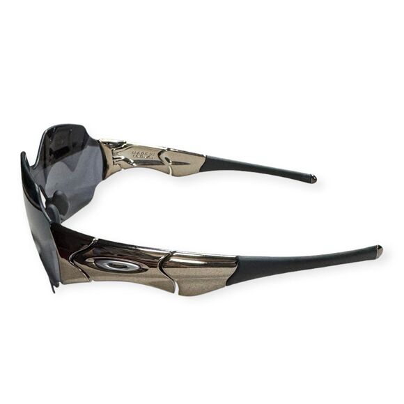 Oakley Zero Sunglasses Black Chrome Retro Shades Gray Lenses Rimless Rare - Picture 3 of 9